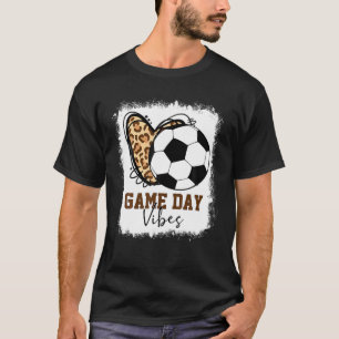 Bleached Soccer Game Day Vibes Soccer Mom Game Day T-Shirt