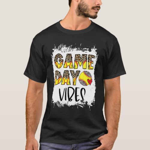 Bleached Softball Game Day Vibes Softball Season O T_Shirt