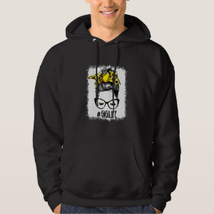 Bleached Softball Gigi Messy Bun Game Day Mothers Hoodie