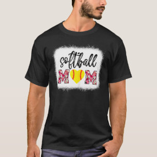 Bleached Softball Mom Softball Game Day Vibes Moth T-Shirt