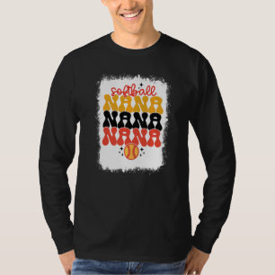 Bleached Softball Nana Retro Softball Mom Mothers T-Shirt