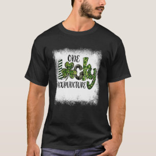 Bleached St Patricks Day Leopard One Lucky Acupunc T-Shirt