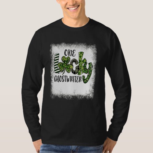 Bleached St Patricks Day Leopard One Lucky Ghostwr T_Shirt