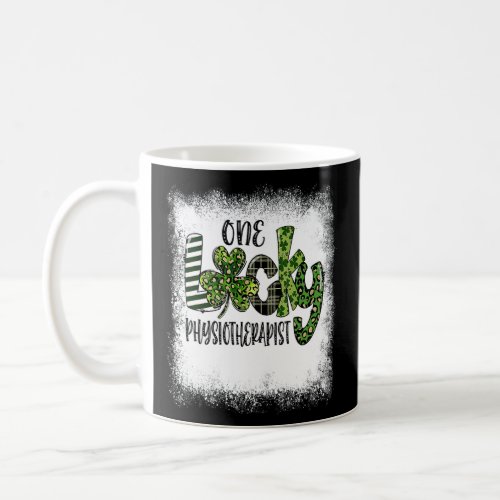 Bleached St Patricks Day Leopard One Lucky Physiot Coffee Mug