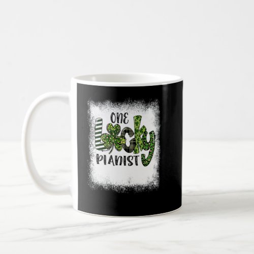 Bleached St Patricks Day Leopard One Lucky Pianist Coffee Mug