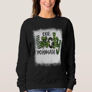 Bleached St Patricks Day Leopard One Lucky Polymat Sweatshirt