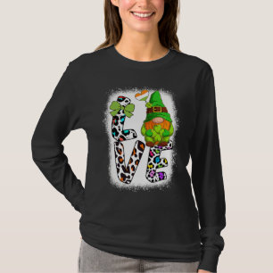 Bleached St Patricks Day  St Patricks Gnomes Love T-Shirt