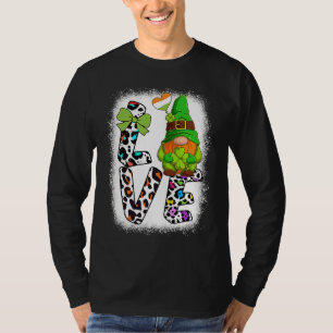 Bleached St Patricks Day  St Patricks Gnomes Love T-Shirt
