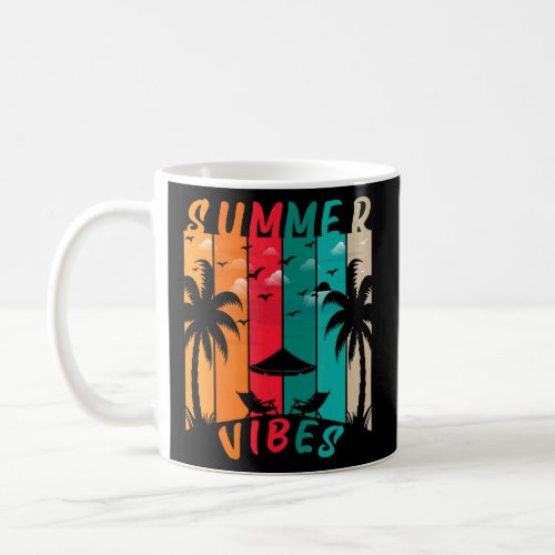 Bleached Summer Vibes Palm Tree Hello Summertime B Coffee Mug
