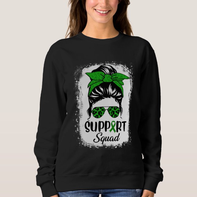 Bleached Support Messy Bun Cerebral Palsy CP Aware Sweatshirt (Front)
