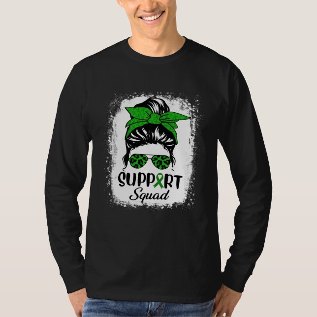 Bleached Support Messy Bun Cerebral Palsy CP Aware T-Shirt (Front)