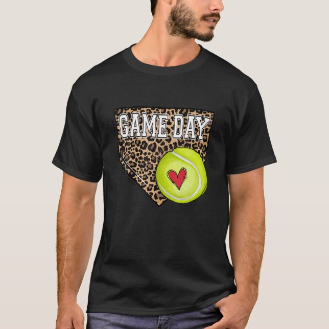 Bleached Tennis Game Day Vibes Tee Leopard Tennis (Front)