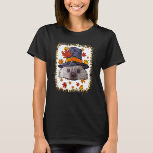 Bleached Thanksgiving Hedgehog Pilgrim Costume Fal T-Shirt