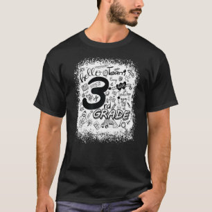 Bleached Typography 3rd Grade Student Teacher Back T-Shirt