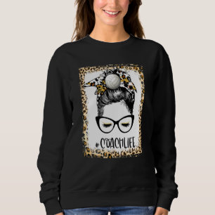 Bleached Volleyball Coach Girl Messy Bun Game Day Sweatshirt