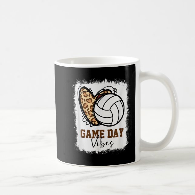 Bleached Volleyball Game Day Vibes Volleyball Mom  Coffee Mug (Right)