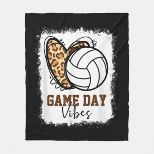 Bleached Volleyball Game Day Vibes Volleyball Mom Fleece Blanket