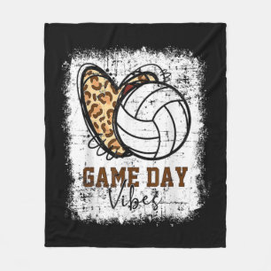 Bleached Volleyball Game Day Vibes Volleyball Mom Fleece Blanket