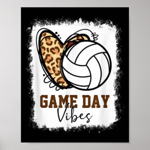 Bleached Volleyball Game Day Vibes Volleyball Mom Poster
