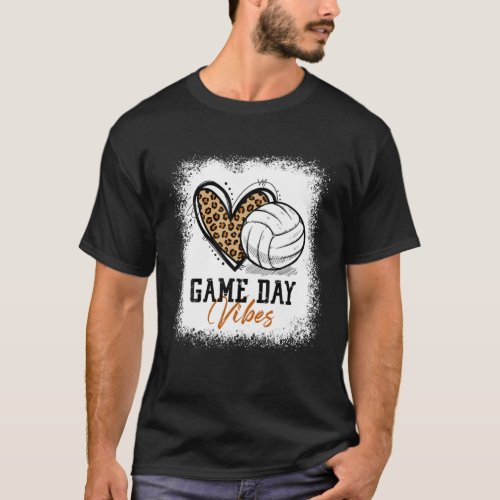 Bleached Volleyball Game Day Vibes Volleyball Mom T_Shirt