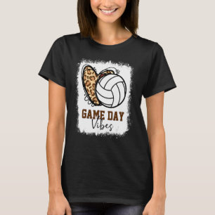 Bleached Volleyball Game Day Vibes Volleyball Mom  T-Shirt