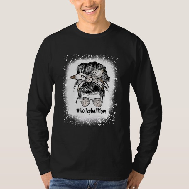 Bleached Volleyball Mom Game Day Volleyball Mom Mo T-Shirt (Front)
