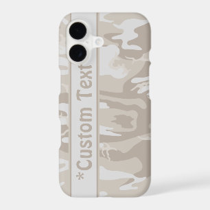 Bleached Wasteland Brown Camo w/ Custom Text iPhone 17 Case