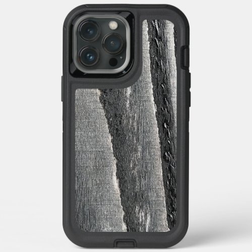 Bleached wood plank distressed texture grey black iPhone 13 pro max case