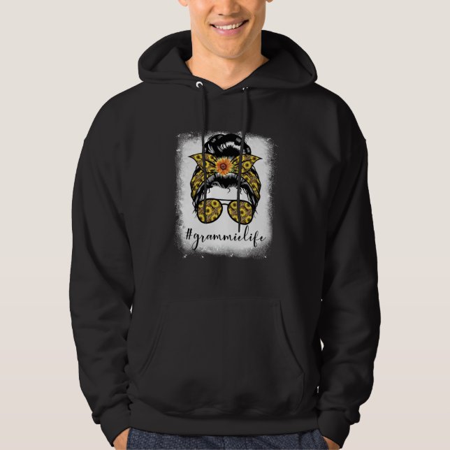 Bleaches Grammie Life Messy Hair Bun Mothers Day S Hoodie (Front)