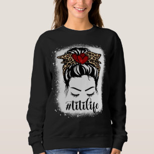 Bleaches Titi Life Messy Bun Leopard Print Women M Sweatshirt
