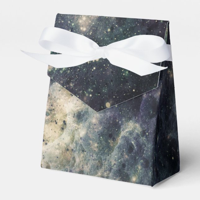 Bleak Galaxy Space Rock Birthday Party Favor Boxes (Front Side)