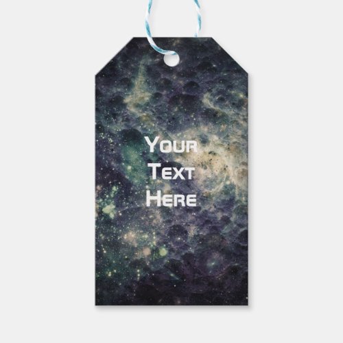 Bleak Galaxy Space Rock Birthday Party Gift Tags