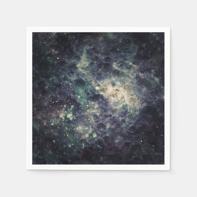 Bleak Galaxy Space Rock Birthday Party Napkins (Front)