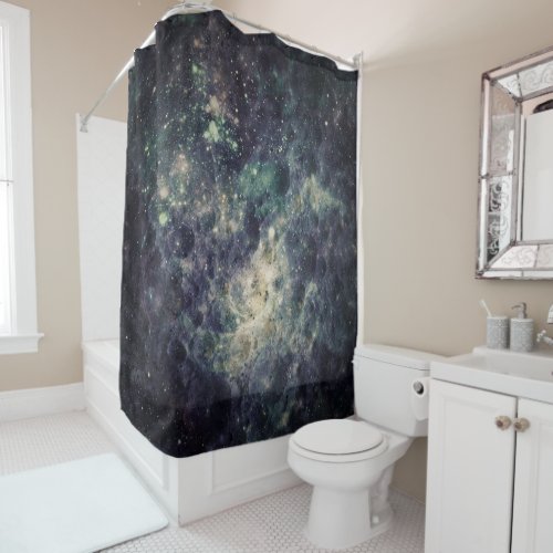 Bleak Galaxy Space Rock Shower Curtain