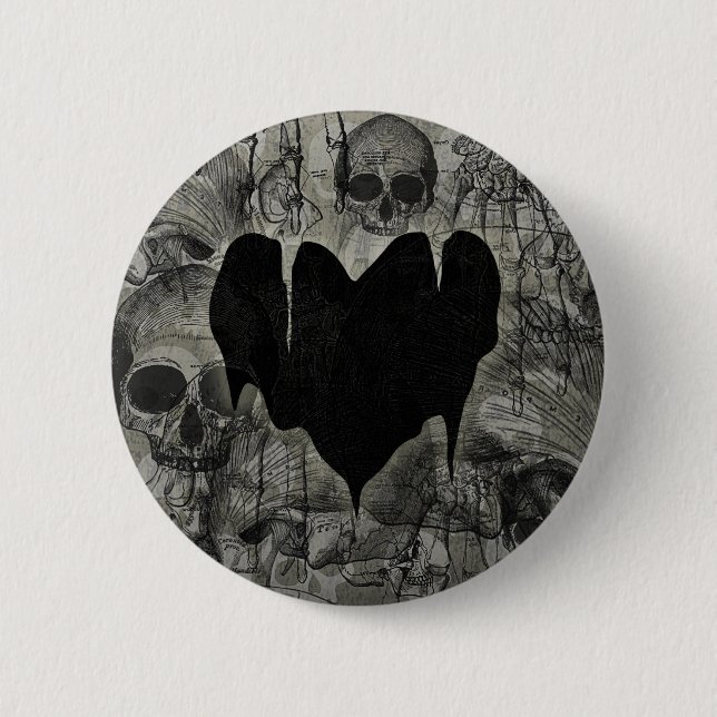 Bleak Heart Gothic Valentine Button (Front)