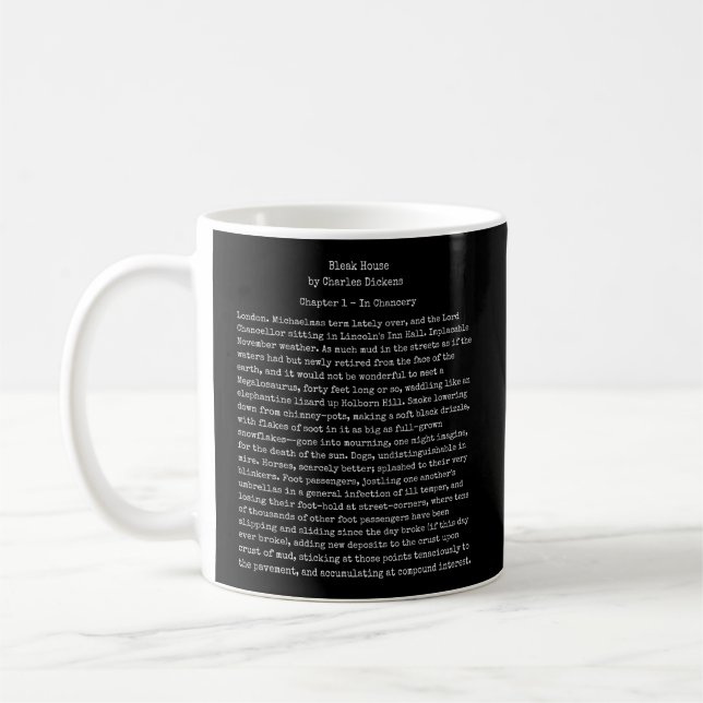 Bleak House Charles Dickens Book Text Reader Coffee Mug (Left)