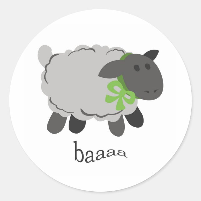 Bleating Sheep Classic Round Sticker (Front)