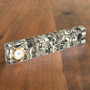 Blebs of gold or bubbles of glass, brightness? desk name plate