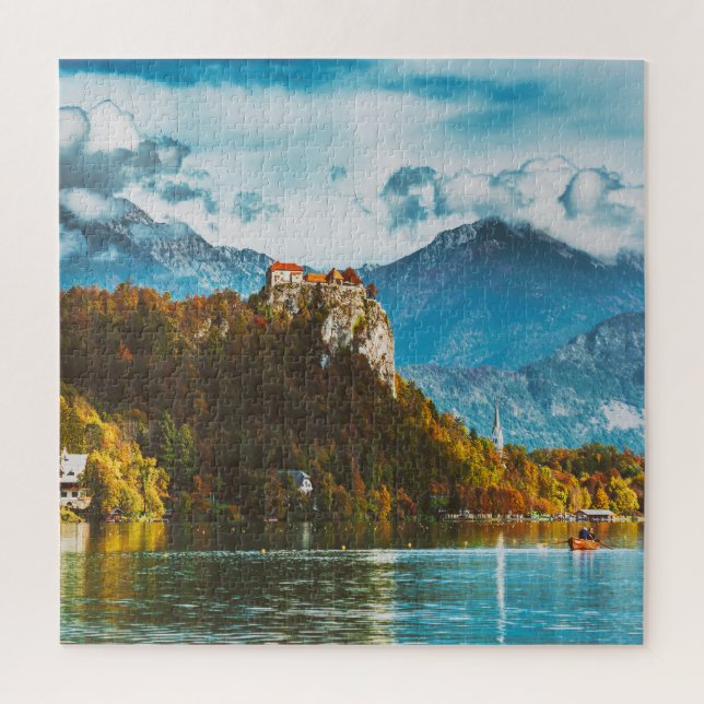 Bled Castle: Slovenian Cliff Overlook. Jigsaw Puzzle (Vertical)