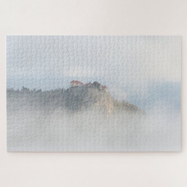 Bled castle surrounded by clouds jigsaw puzzle (Horizontal)