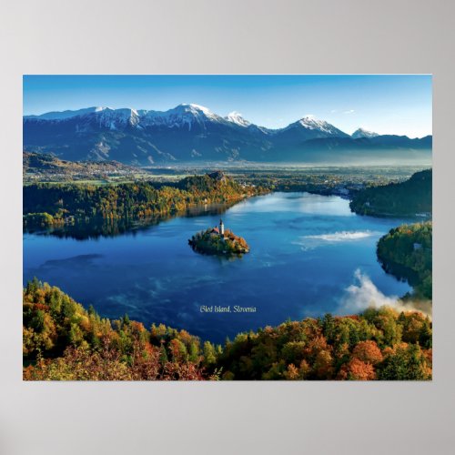 Bled Island Slovenia scenic Poster