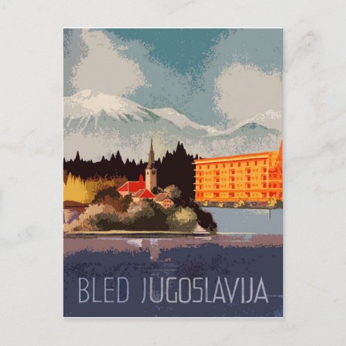 Bled Jugoslavia Croatia vintage travel Postcard