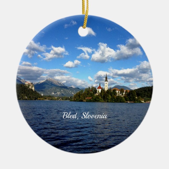Bled, Slovenia--landscape photograph Ceramic Ornament (Front)