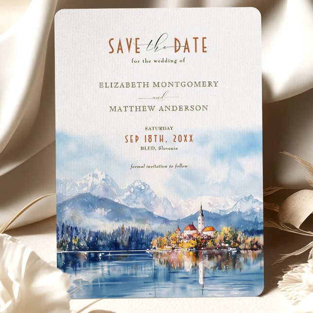 Bled Slovenia Save the Date Wedding Invitation (Creator Uploaded)
