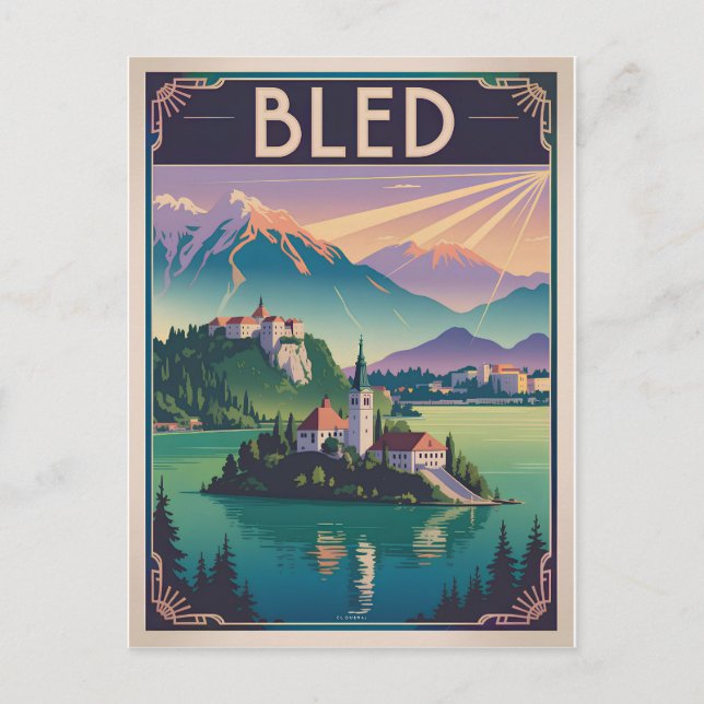 Bled Slovenia vintage Postcard (Front)