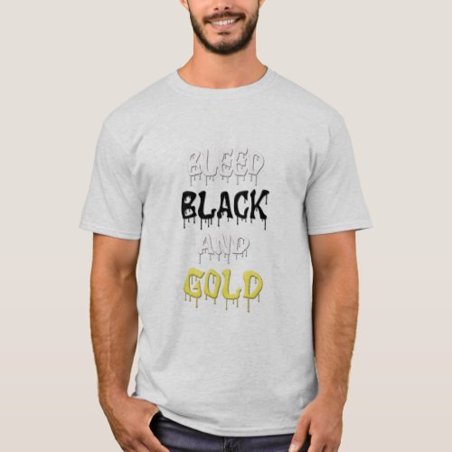 BLEED BLACK AND GOLD TEE T SHIRT