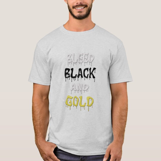 BLEED BLACK AND GOLD TEE T SHIRT (Front)