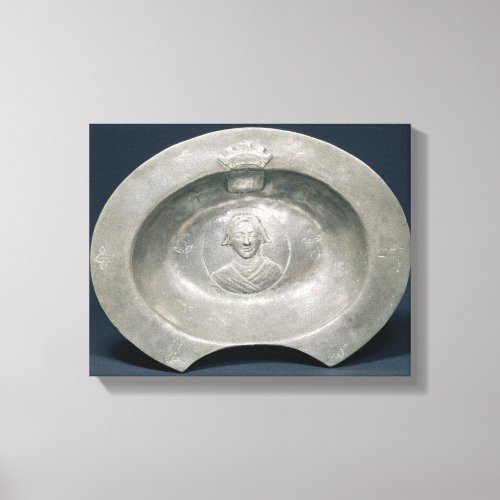 Bleeding bowl French 15th century pewter Canvas Print