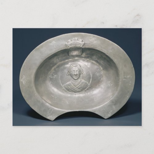 Bleeding bowl French 15th century pewter Postcard