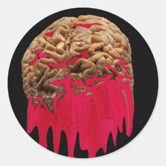 Bleeding Brain-sticker Classic Round Sticker